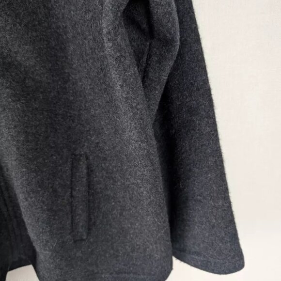 Native World Merino Wool Jacket Mens XL Charcoal Possum Fur Full Zip Pockets - Picture 9 of 12